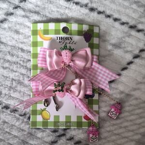 Pink Bow Hair Clips